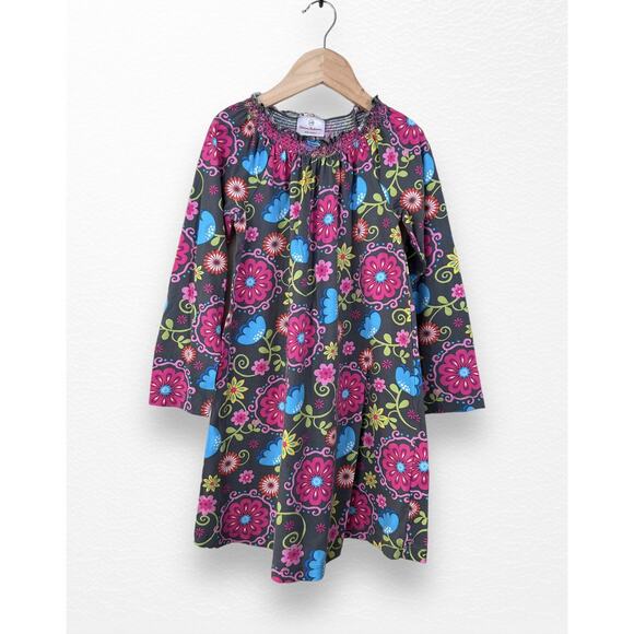 Hanna Andersson Retro Floral Dress, Size 6/7 - Picture 1 of 7